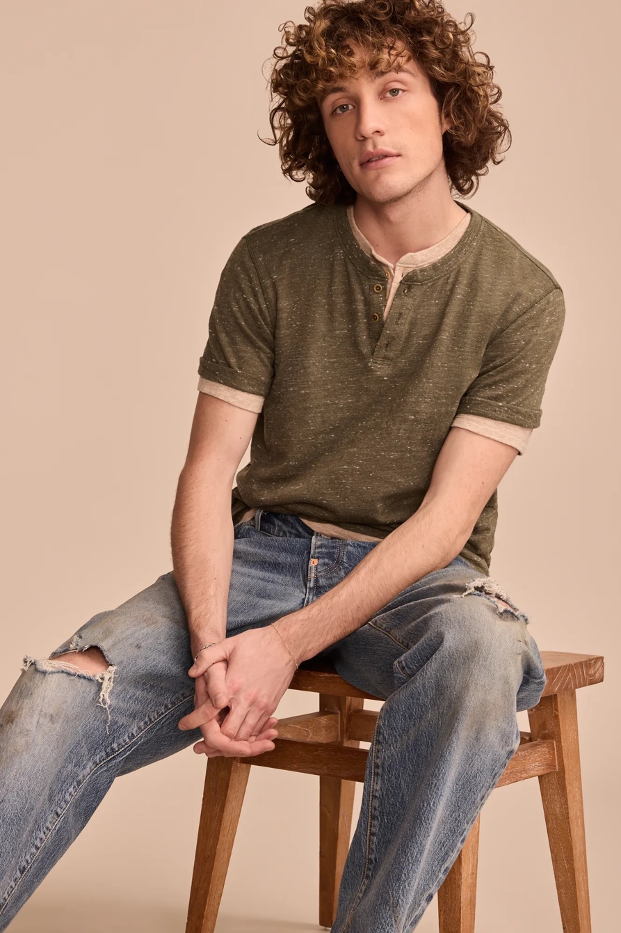 LINEN SHORT SLEEVE HENLEY, image 5