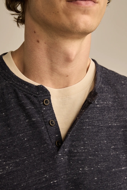 LINEN SHORT SLEEVE HENLEY, image 2