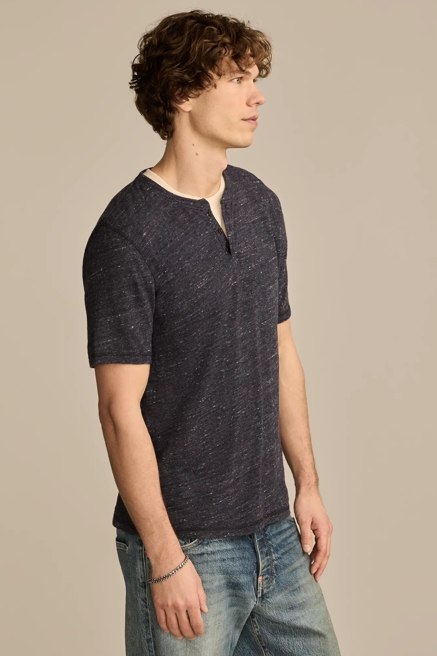 LINEN SHORT SLEEVE HENLEY, image 3