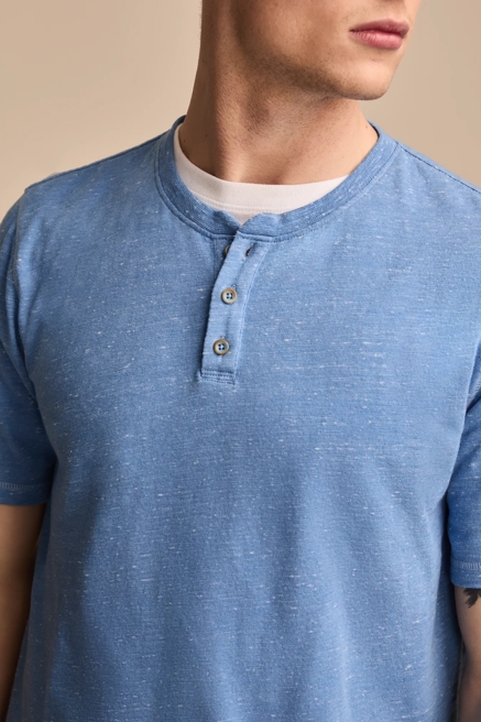 LINEN SHORT SLEEVE HENLEY, image 2