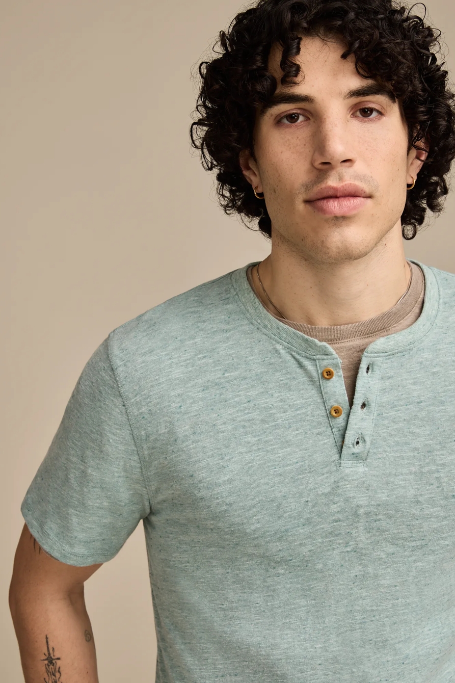 LINEN SHORT SLEEVE HENLEY, image 2
