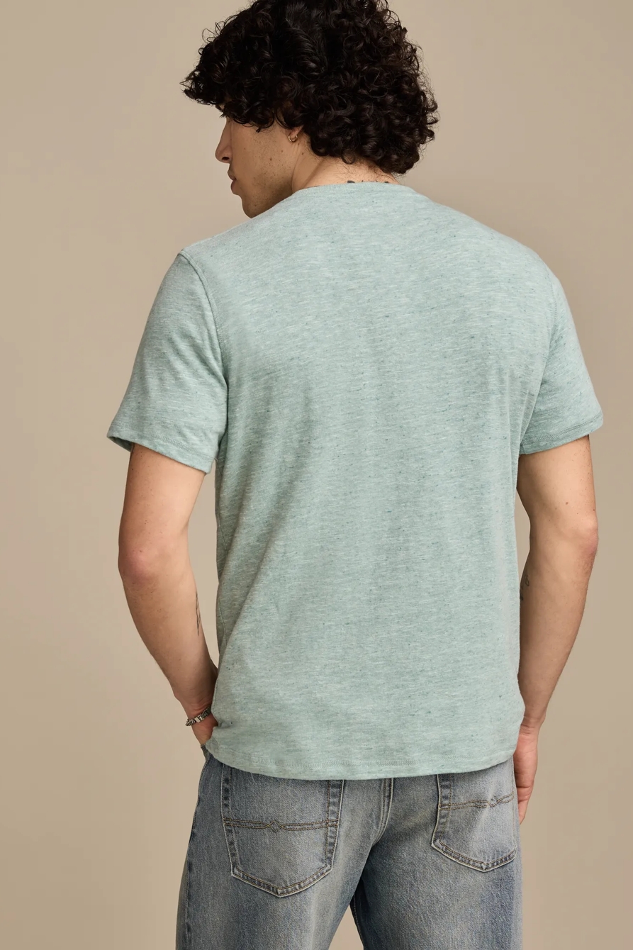 LINEN SHORT SLEEVE HENLEY, image 3