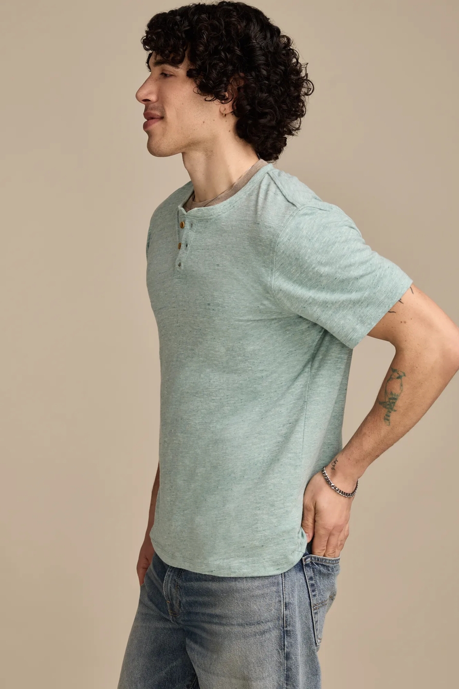 LINEN SHORT SLEEVE HENLEY, image 4