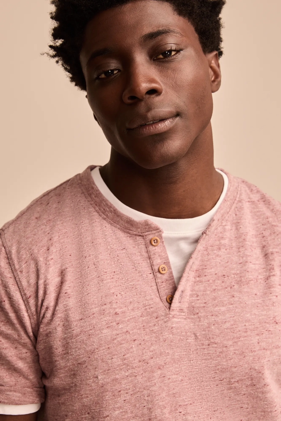 LINEN SHORT SLEEVE HENLEY, image 2