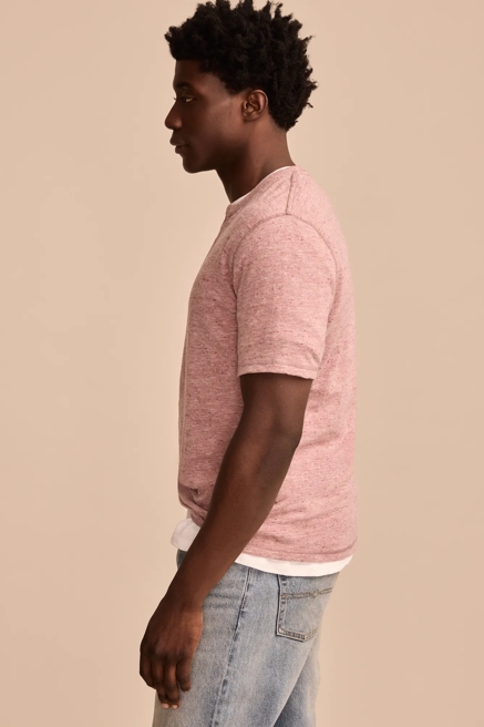 LINEN SHORT SLEEVE HENLEY, image 3