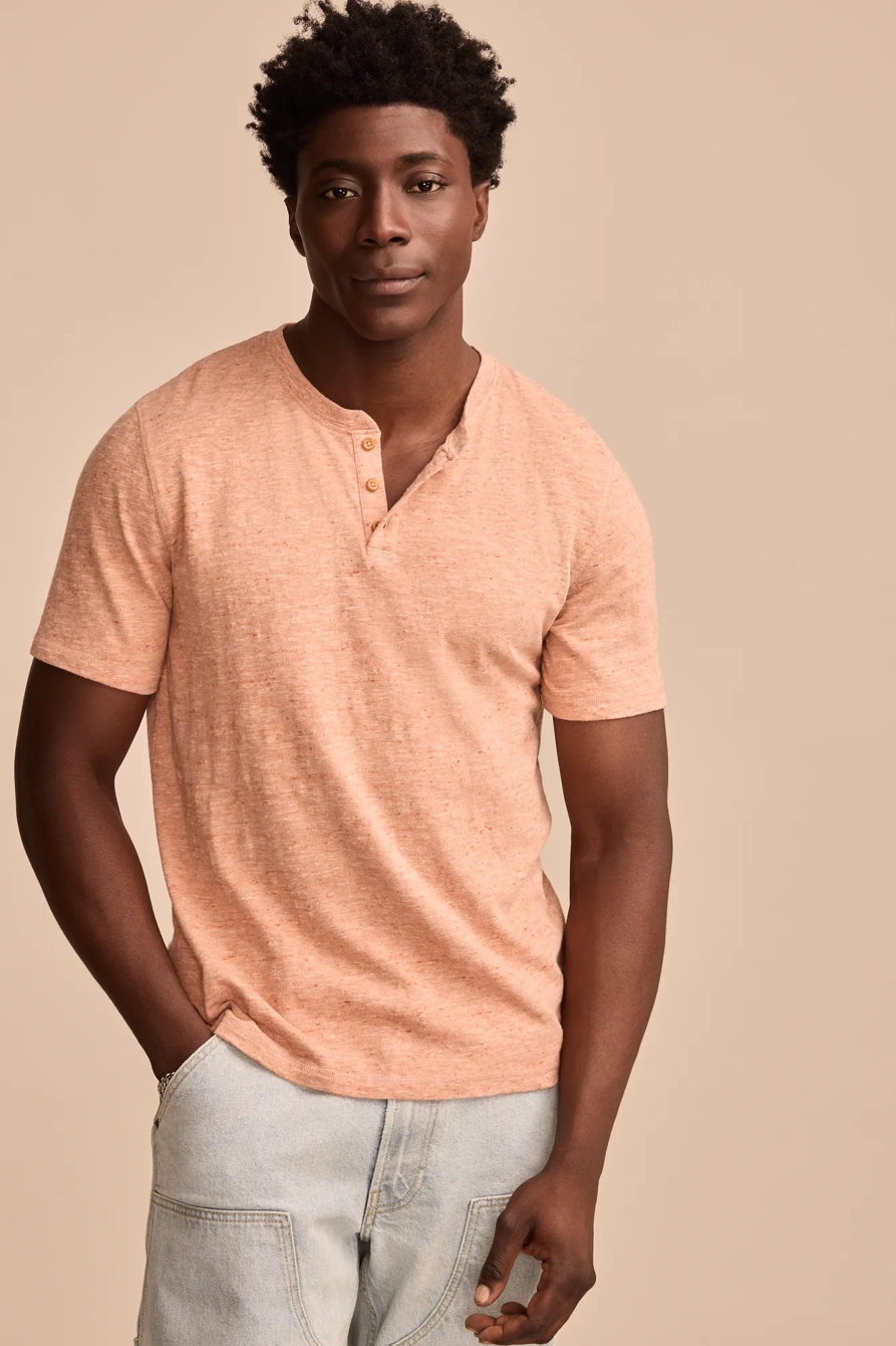 LINEN SHORT SLEEVE HENLEY