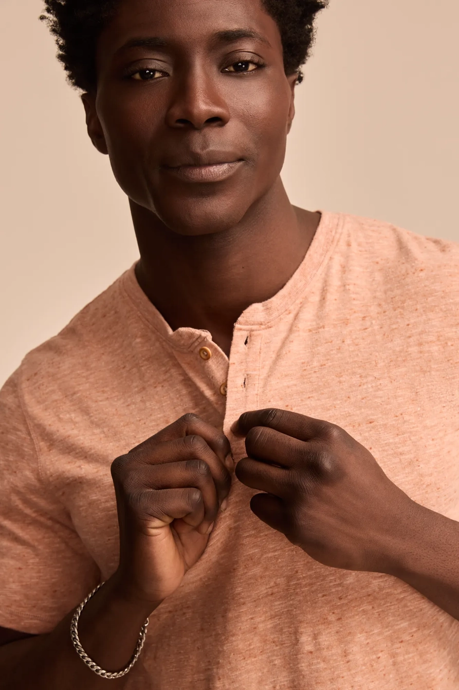 LINEN SHORT SLEEVE HENLEY