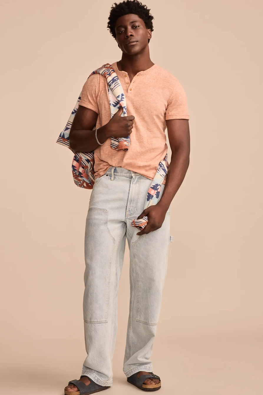 LINEN SHORT SLEEVE HENLEY