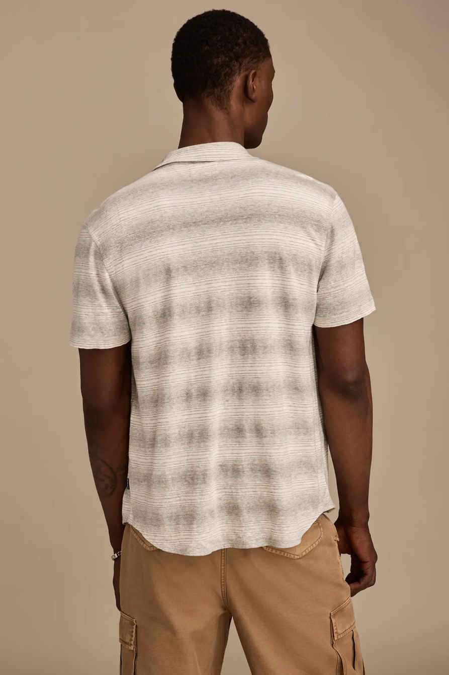 LINEN SHORT SLEEVE STRIPE BUTTON UP SHIRT, image 3