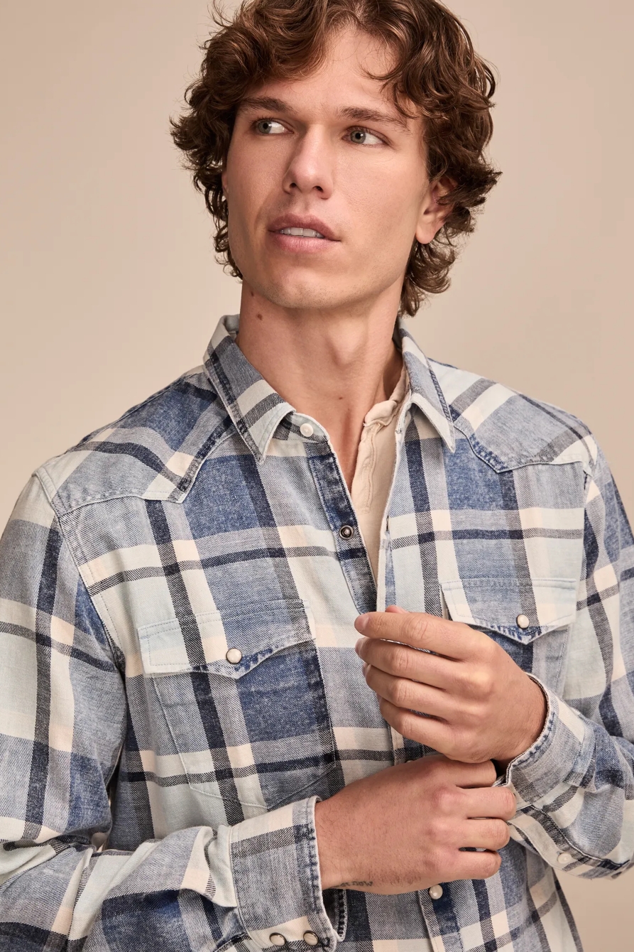INDIGO TWILL LONG SLEEVE MASA WESTERN SHIRT, image 2