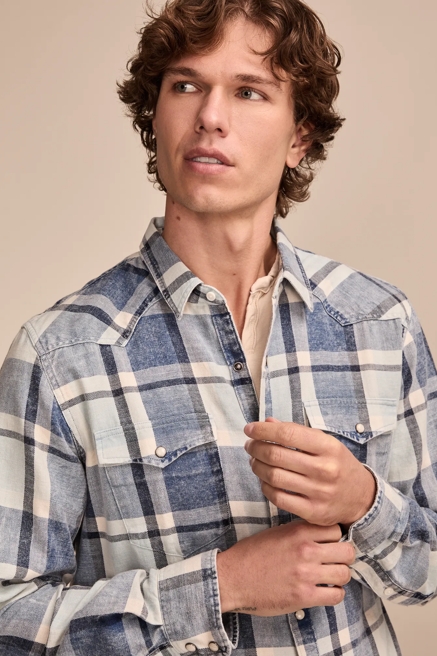 INDIGO TWILL LONG SLEEVE MASA WESTERN SHIRT, image 2