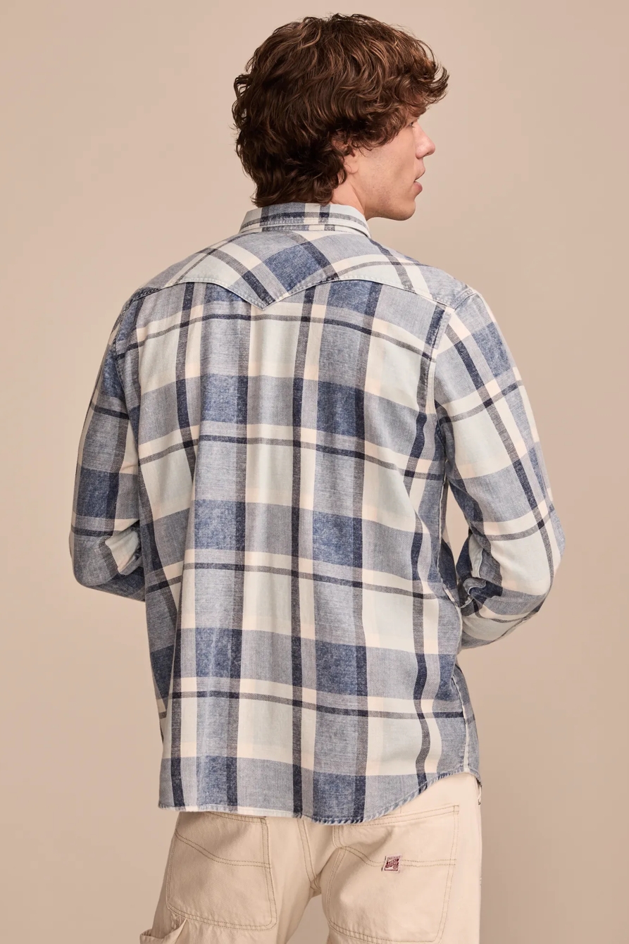 INDIGO TWILL LONG SLEEVE MASA WESTERN SHIRT, image 3