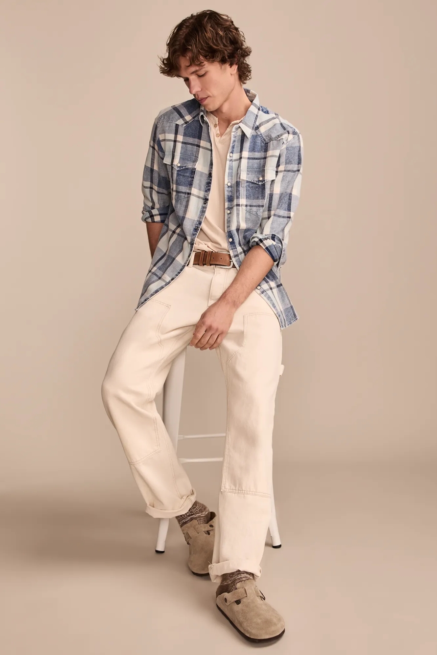 INDIGO TWILL LONG SLEEVE MASA WESTERN SHIRT, image 4