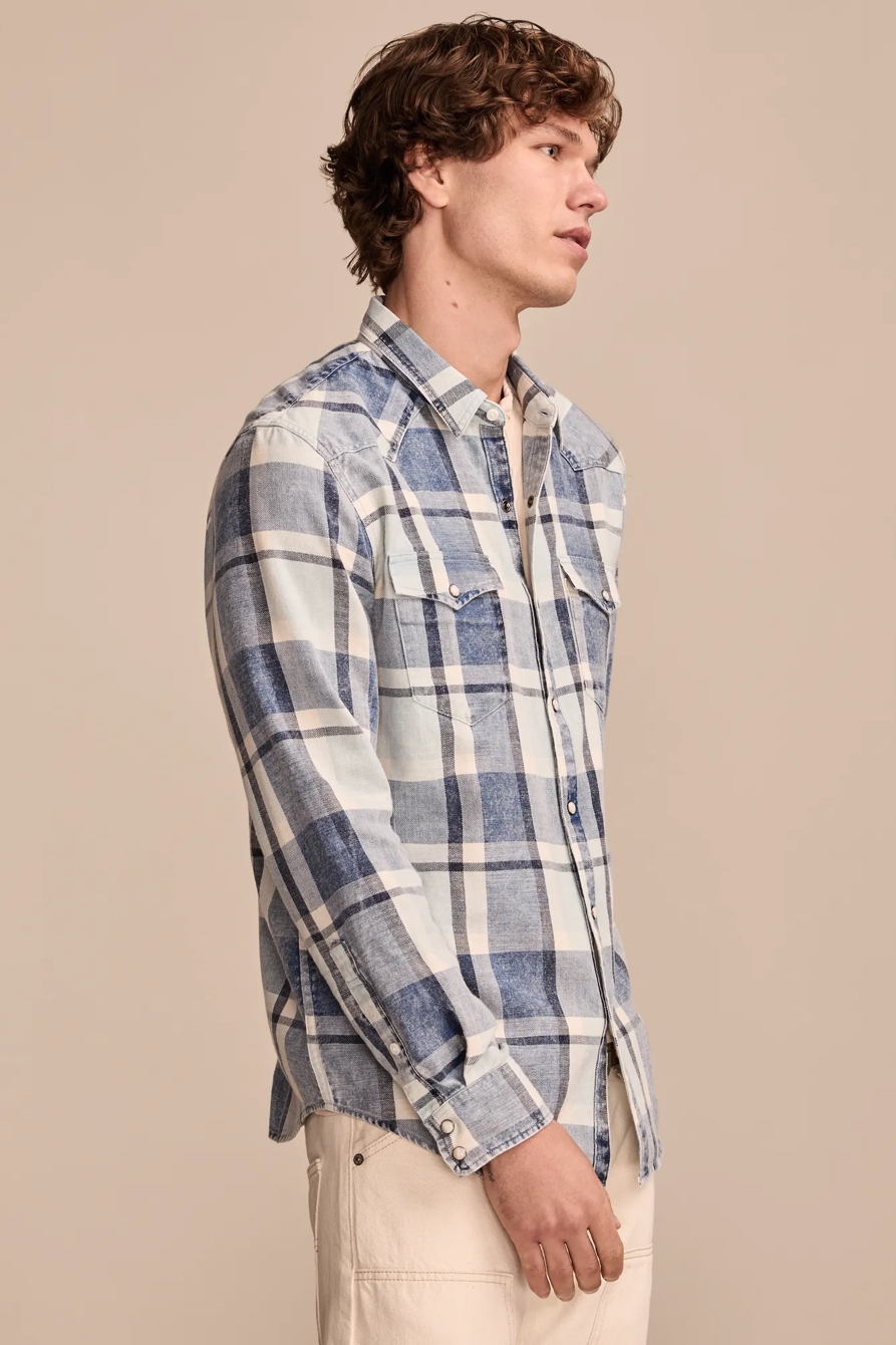 INDIGO TWILL LONG SLEEVE MASA WESTERN SHIRT, image 5