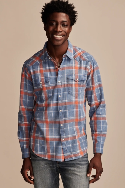 INDIGO TWILL LONG SLEEVE MASA WESTERN SHIRT, image 1