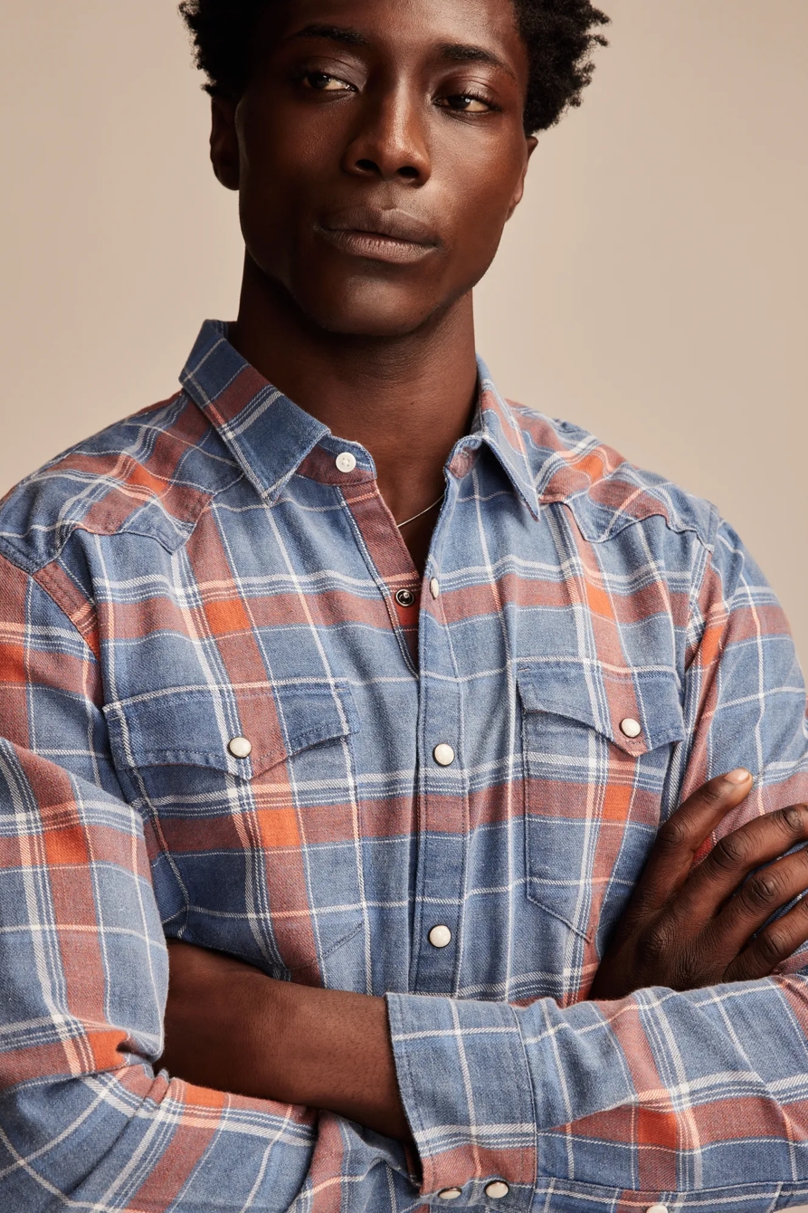 INDIGO TWILL LONG SLEEVE MASA WESTERN SHIRT, image 2
