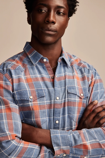 INDIGO TWILL LONG SLEEVE MASA WESTERN SHIRT, image 2