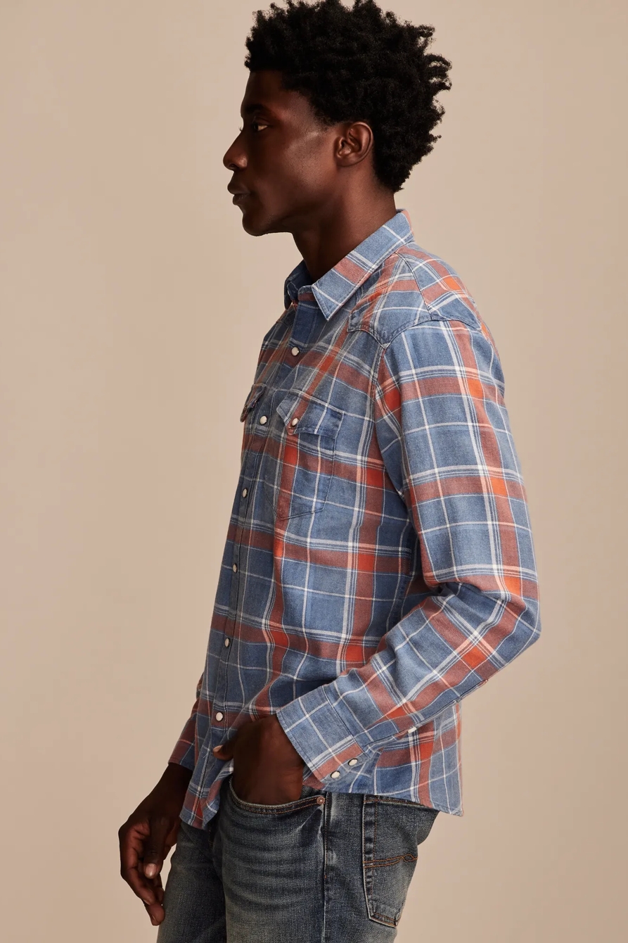 INDIGO TWILL LONG SLEEVE MASA WESTERN SHIRT, image 3