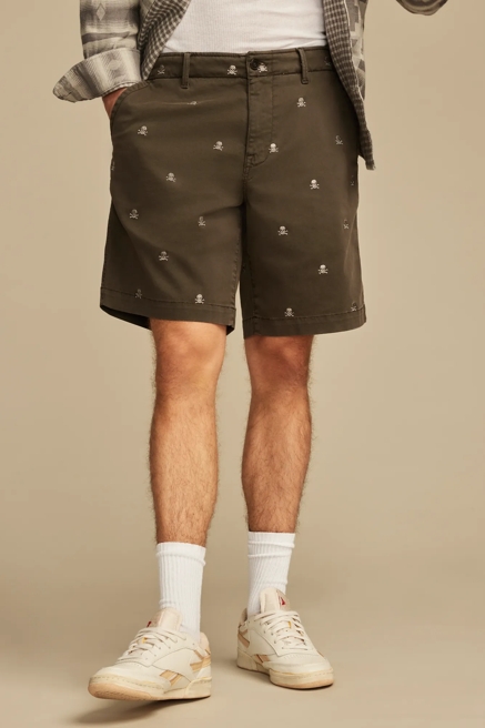9" EMBROIDERED STRETCH TWILL SHORT, image 2