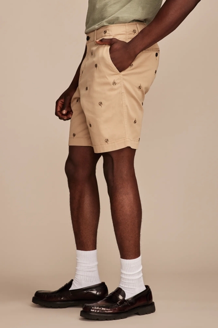 9" EMBROIDERED STRETCH TWILL SHORT, image 4