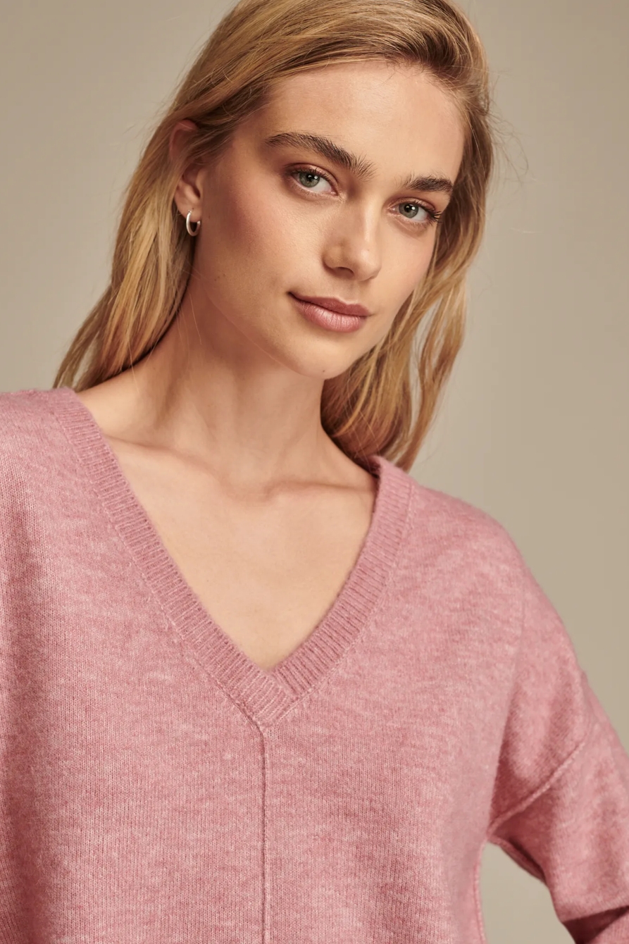 Oversized Seamed V-Neck Sweater, image 2