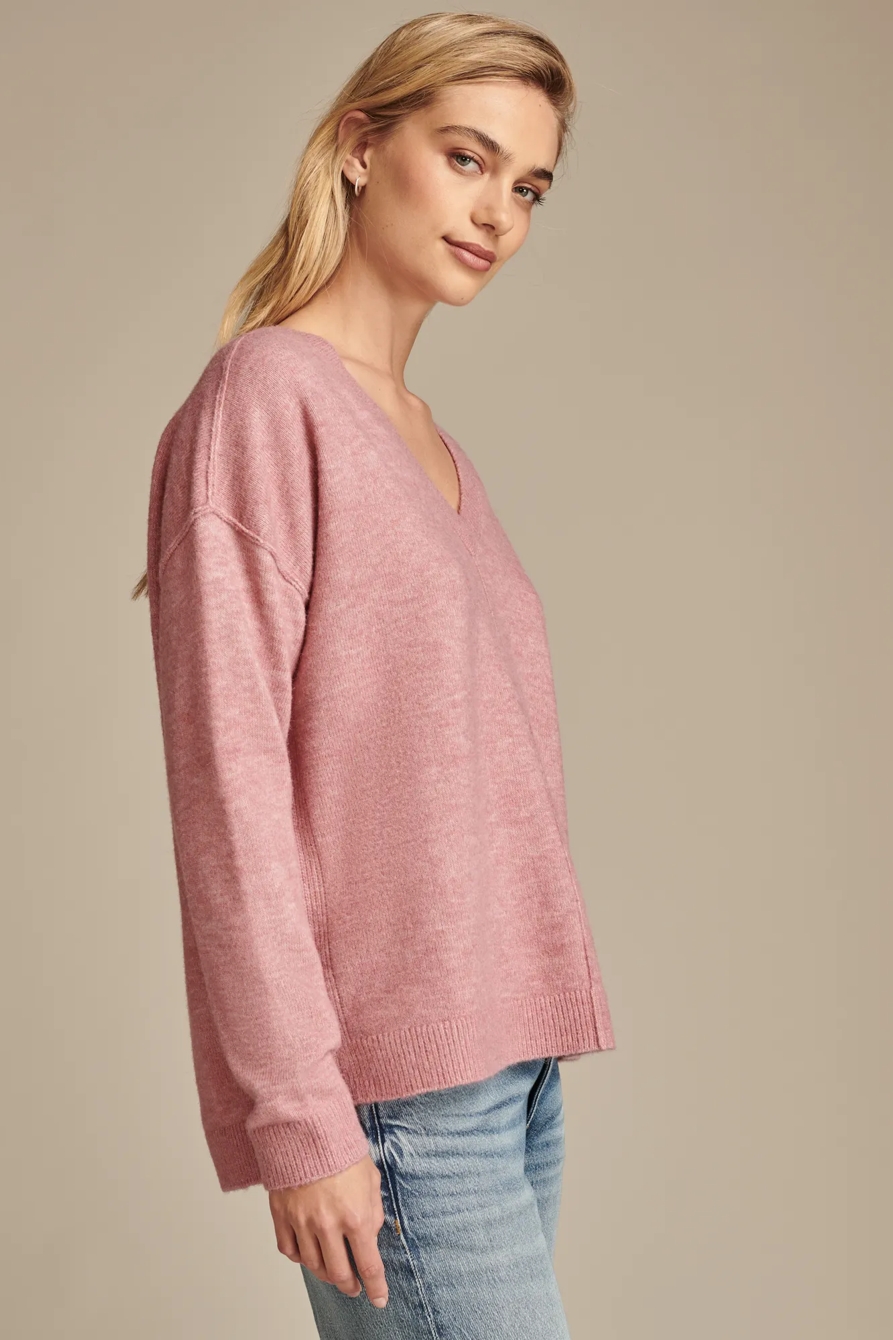 Oversized Seamed V-Neck Sweater, image 3