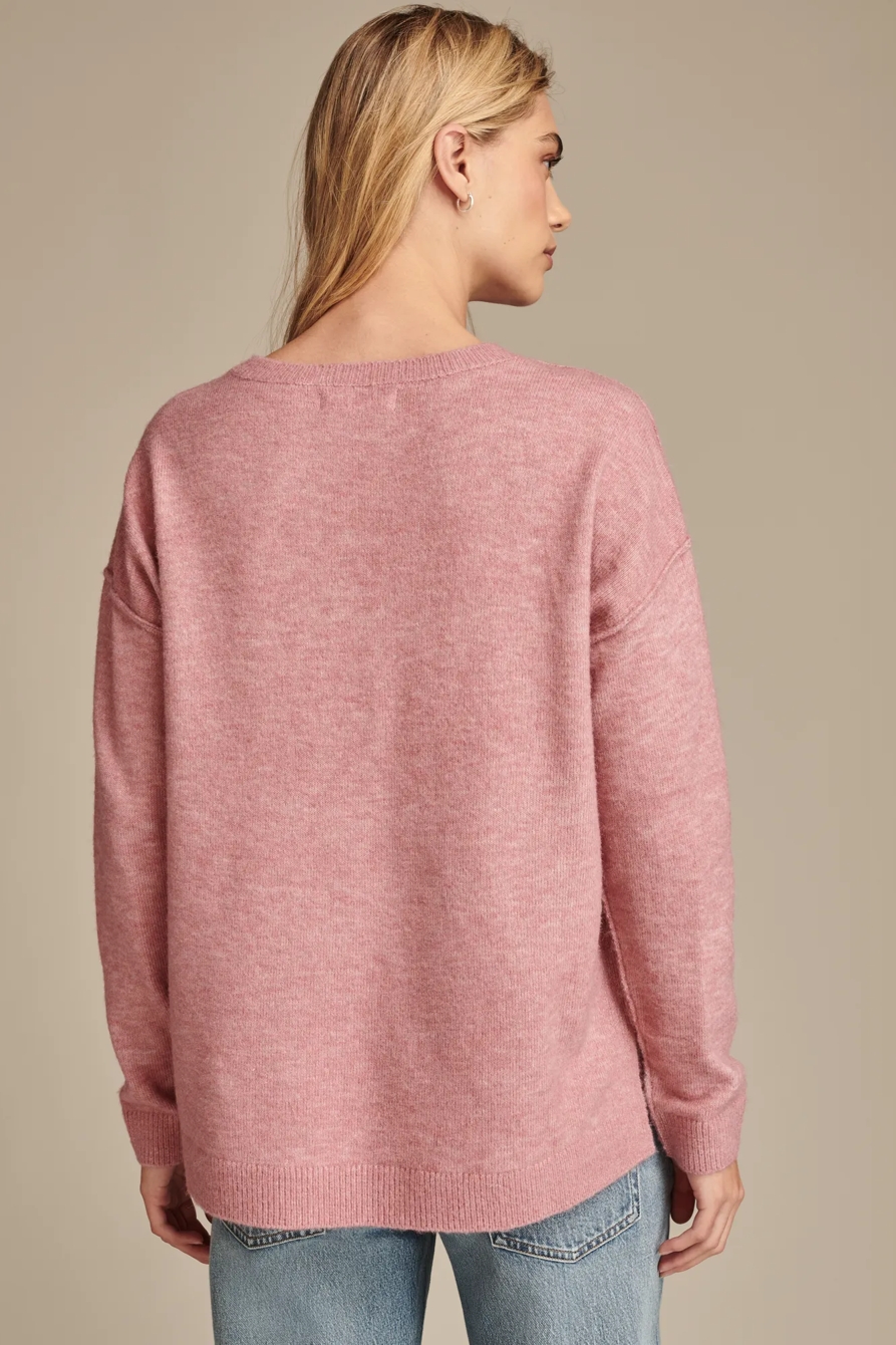 Oversized Seamed V-Neck Sweater, image 4