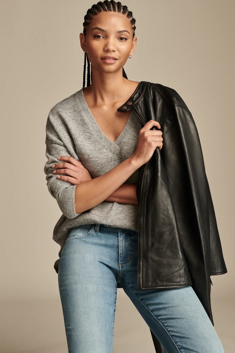 Oversized Seamed V-Neck Sweater, image 5