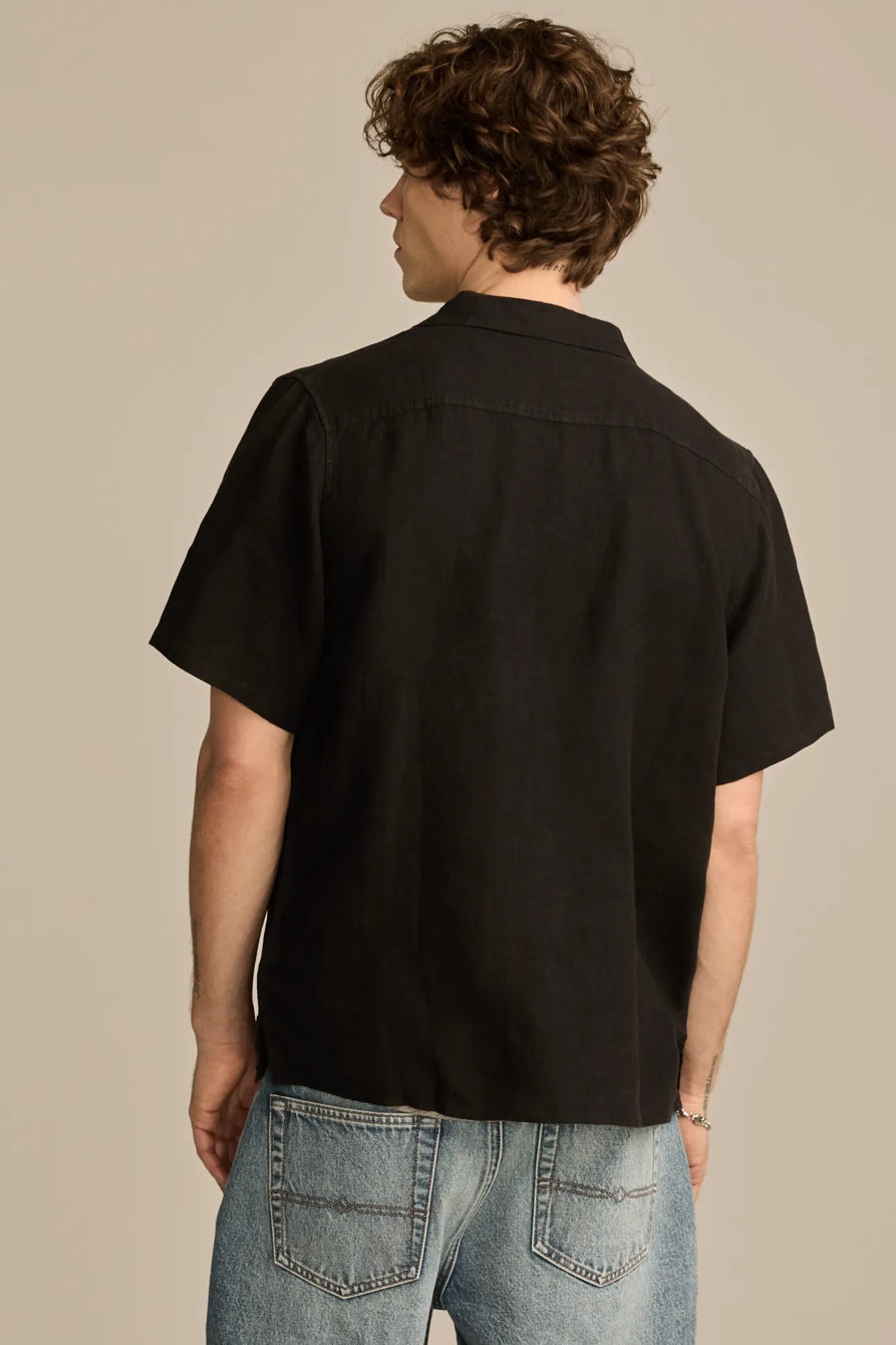 SHORT SLEEVE LINEN CAMP COLLAR SHIRT, image 4