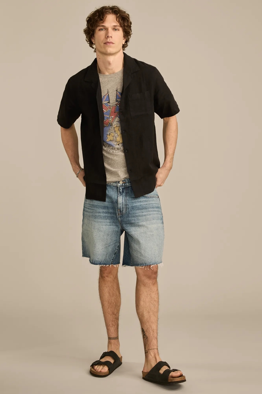 SHORT SLEEVE LINEN CAMP COLLAR SHIRT, image 5