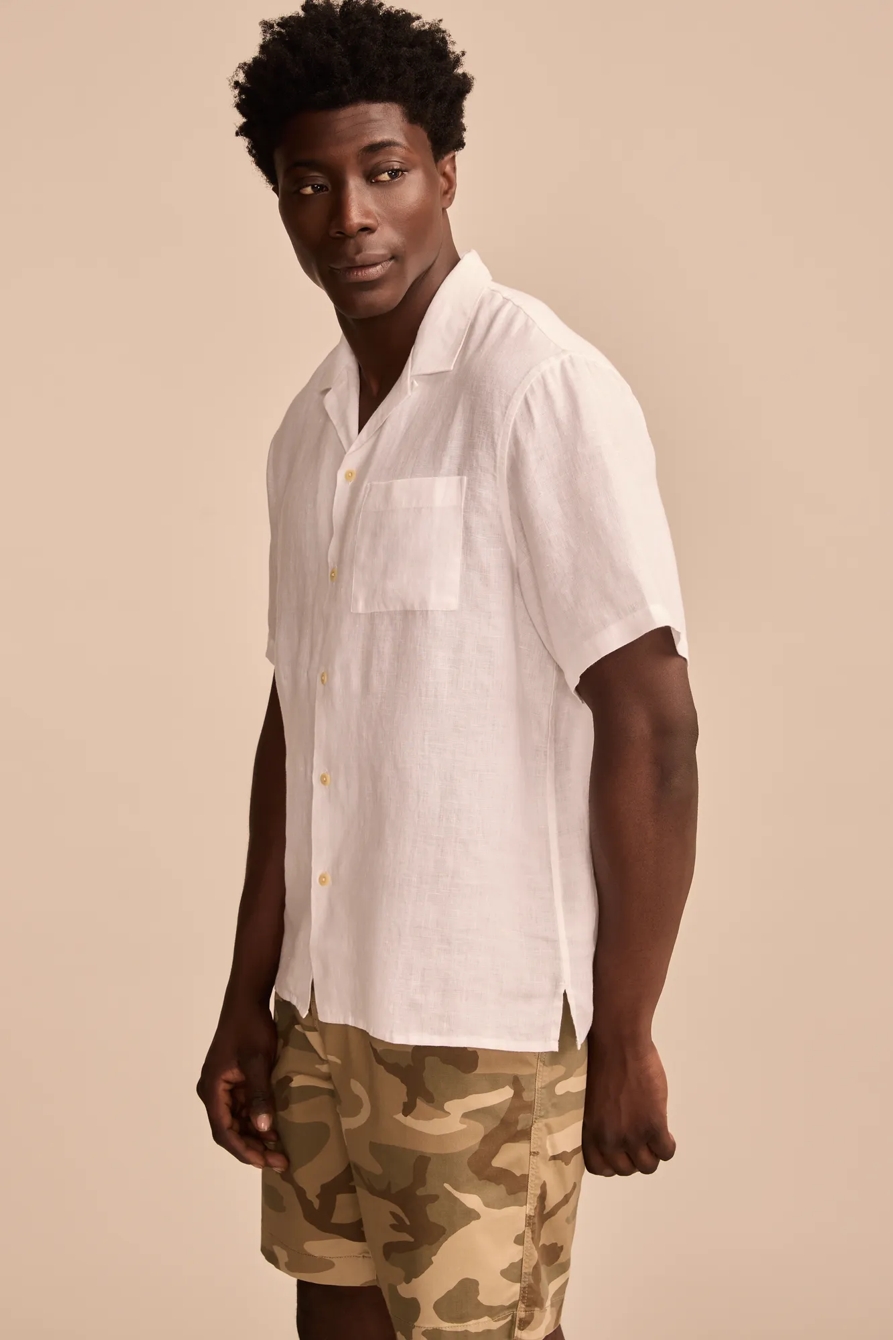 SHORT SLEEVE LINEN CAMP COLLAR SHIRT, image 4