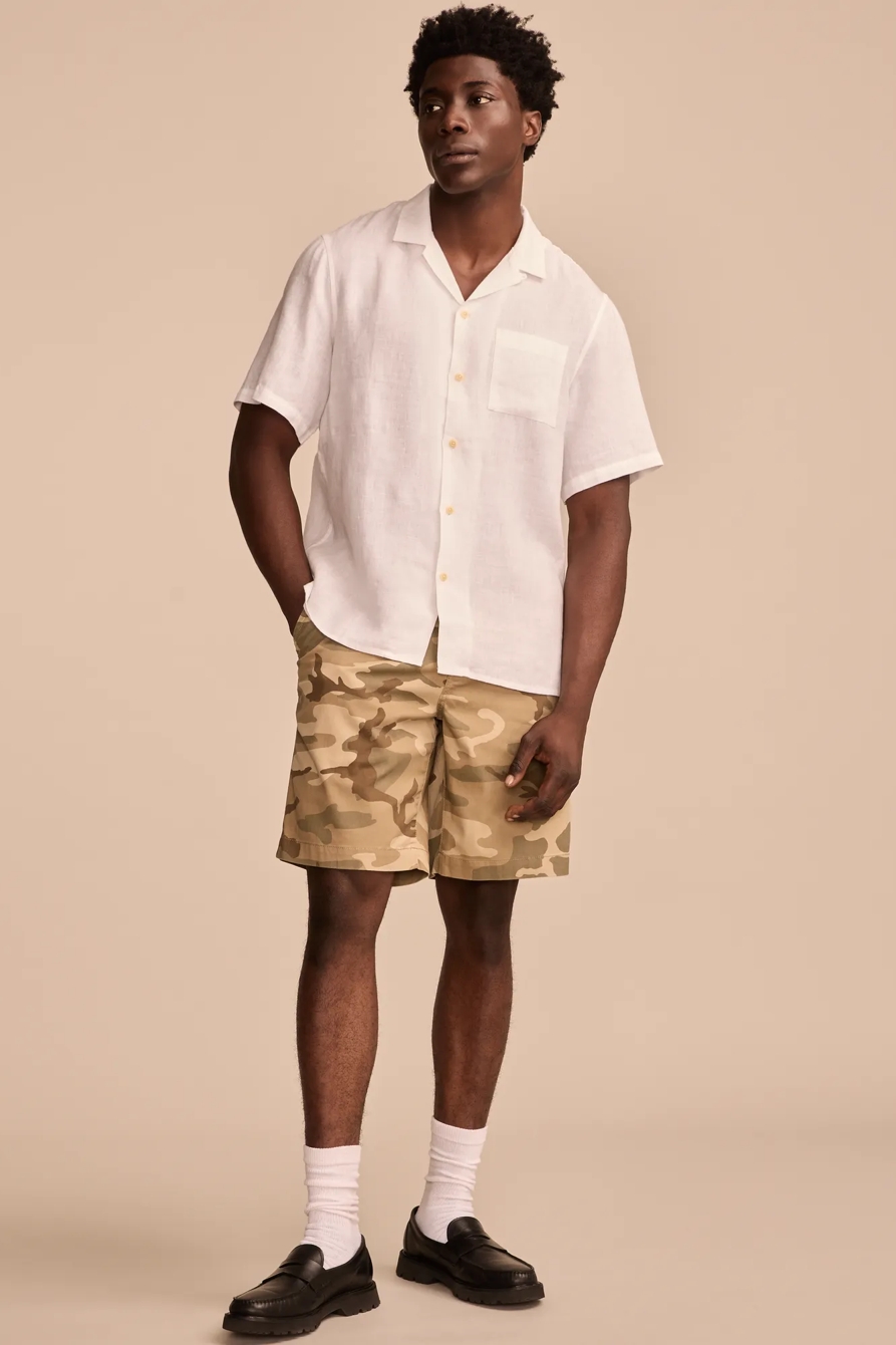 SHORT SLEEVE LINEN CAMP COLLAR SHIRT, image 5