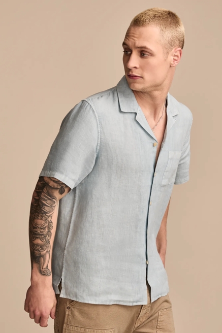 SHORT SLEEVE LINEN CAMP COLLAR SHIRT, image 4