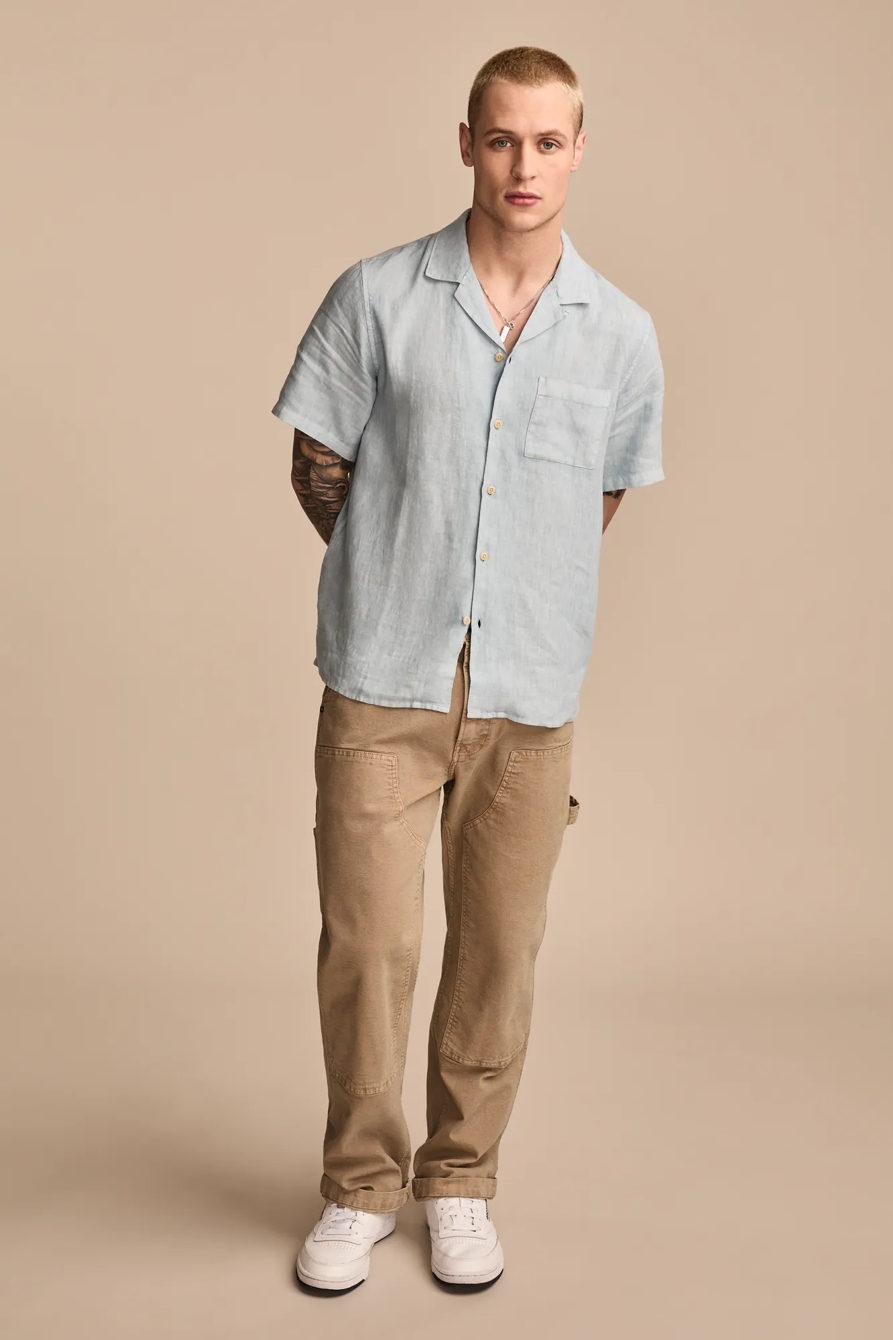 SHORT SLEEVE LINEN CAMP COLLAR SHIRT, image 5