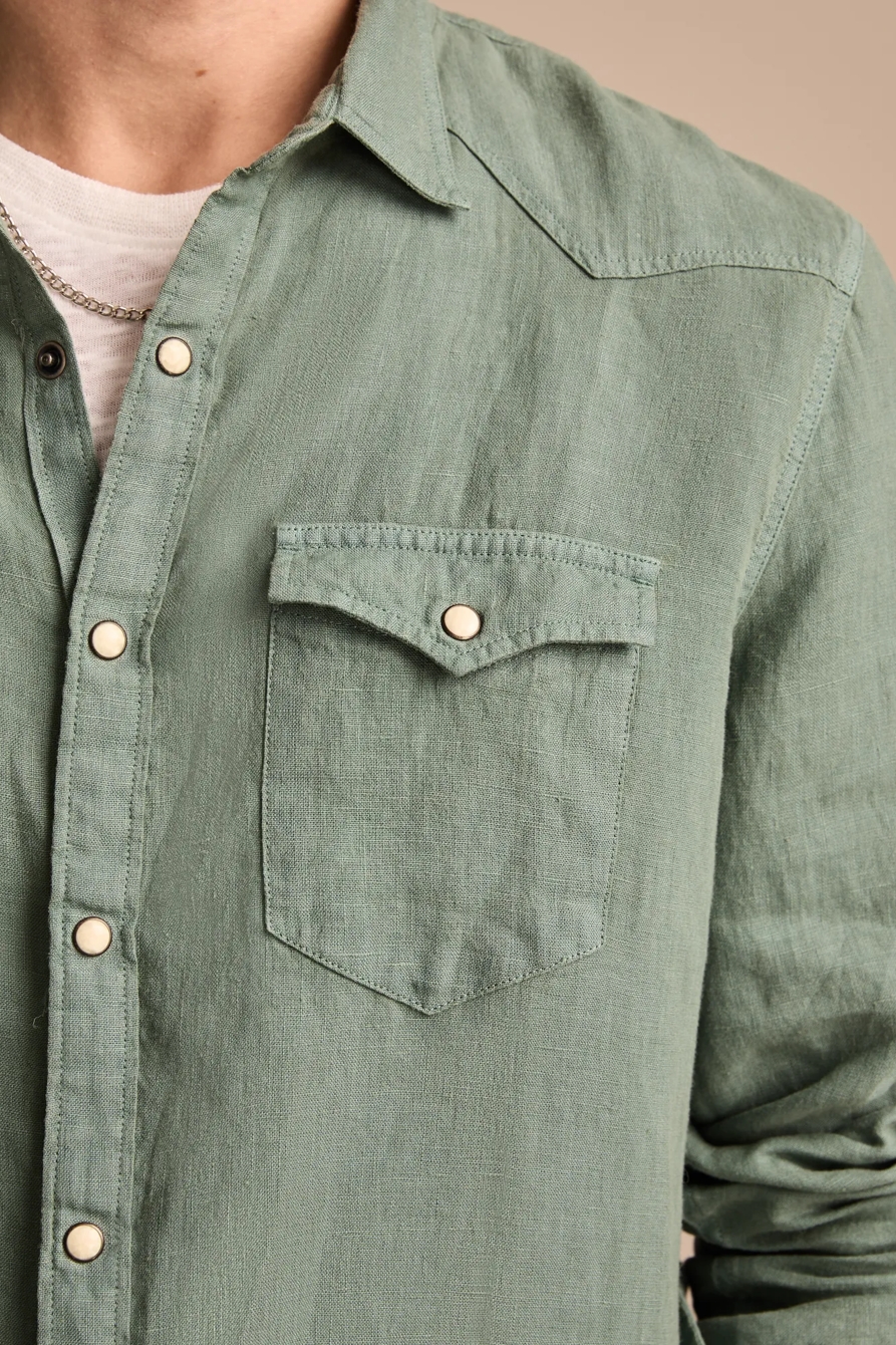 LINEN WESTERN LONG SLEEVE SHIRT, image 2