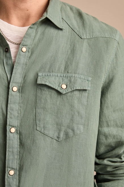 LINEN WESTERN LONG SLEEVE SHIRT, image 2