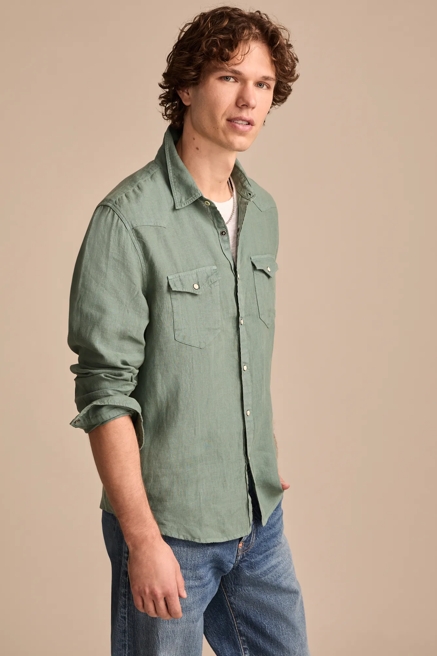 LINEN WESTERN LONG SLEEVE SHIRT, image 4