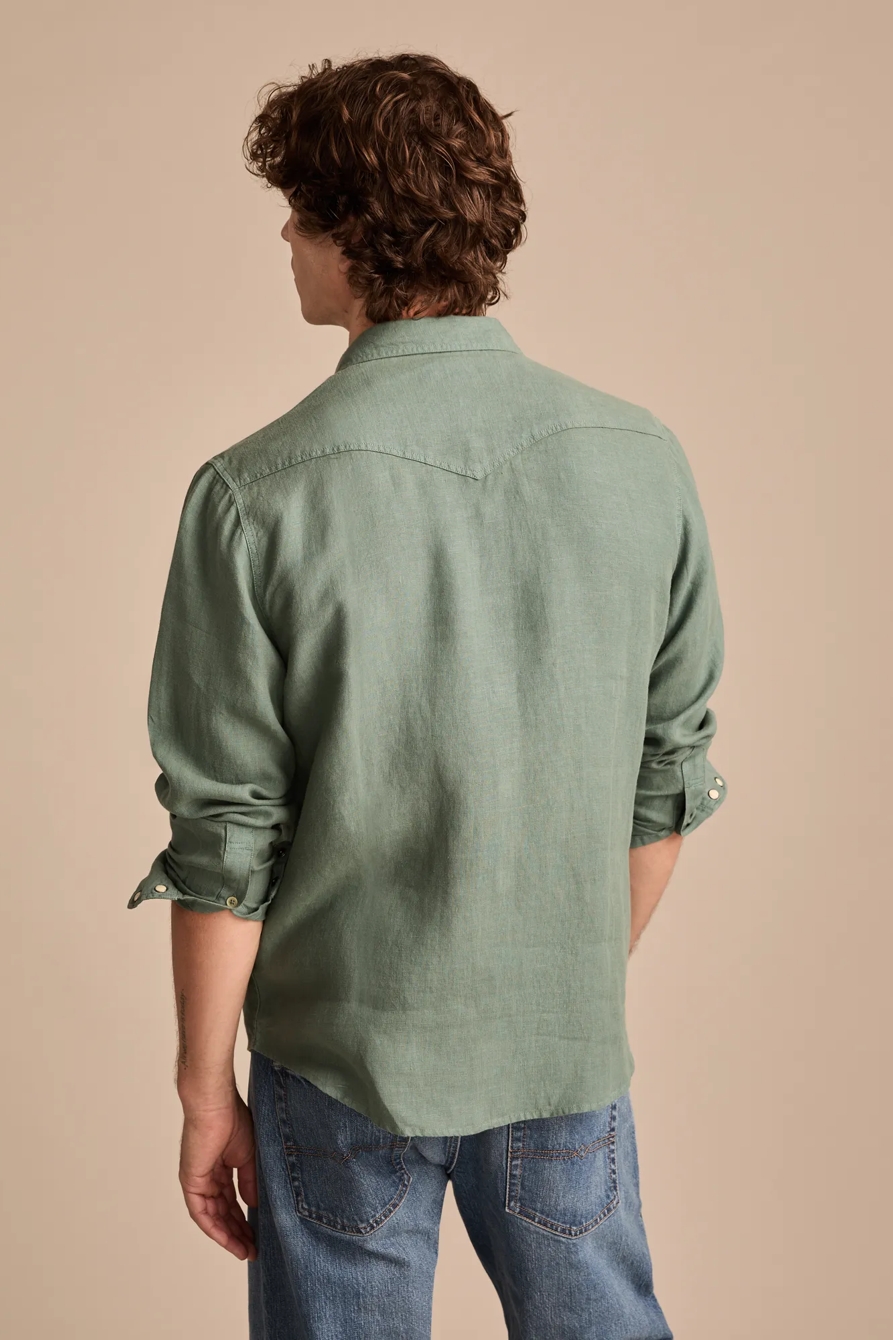 LINEN WESTERN LONG SLEEVE SHIRT, image 5
