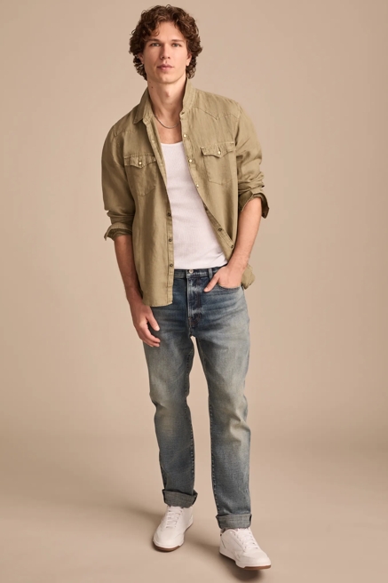LINEN WESTERN LONG SLEEVE SHIRT, image 3