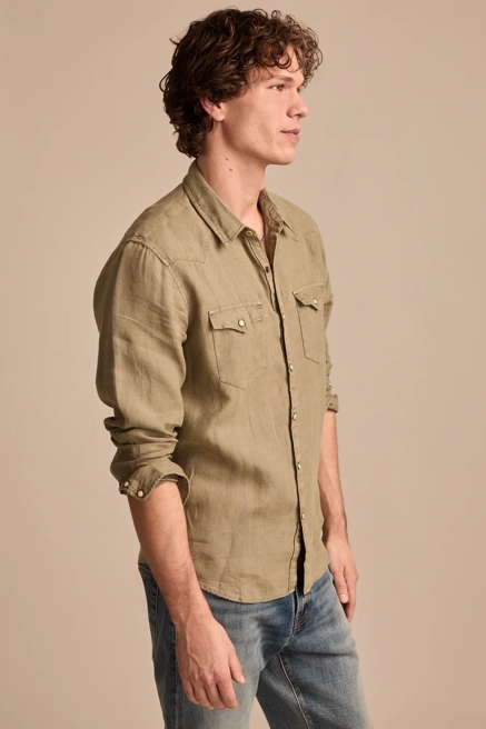LINEN WESTERN LONG SLEEVE SHIRT, image 4