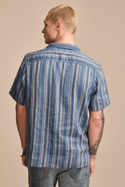 SHORT SLEEVE LINEN CAMP COLLAR SHIRT, image 3