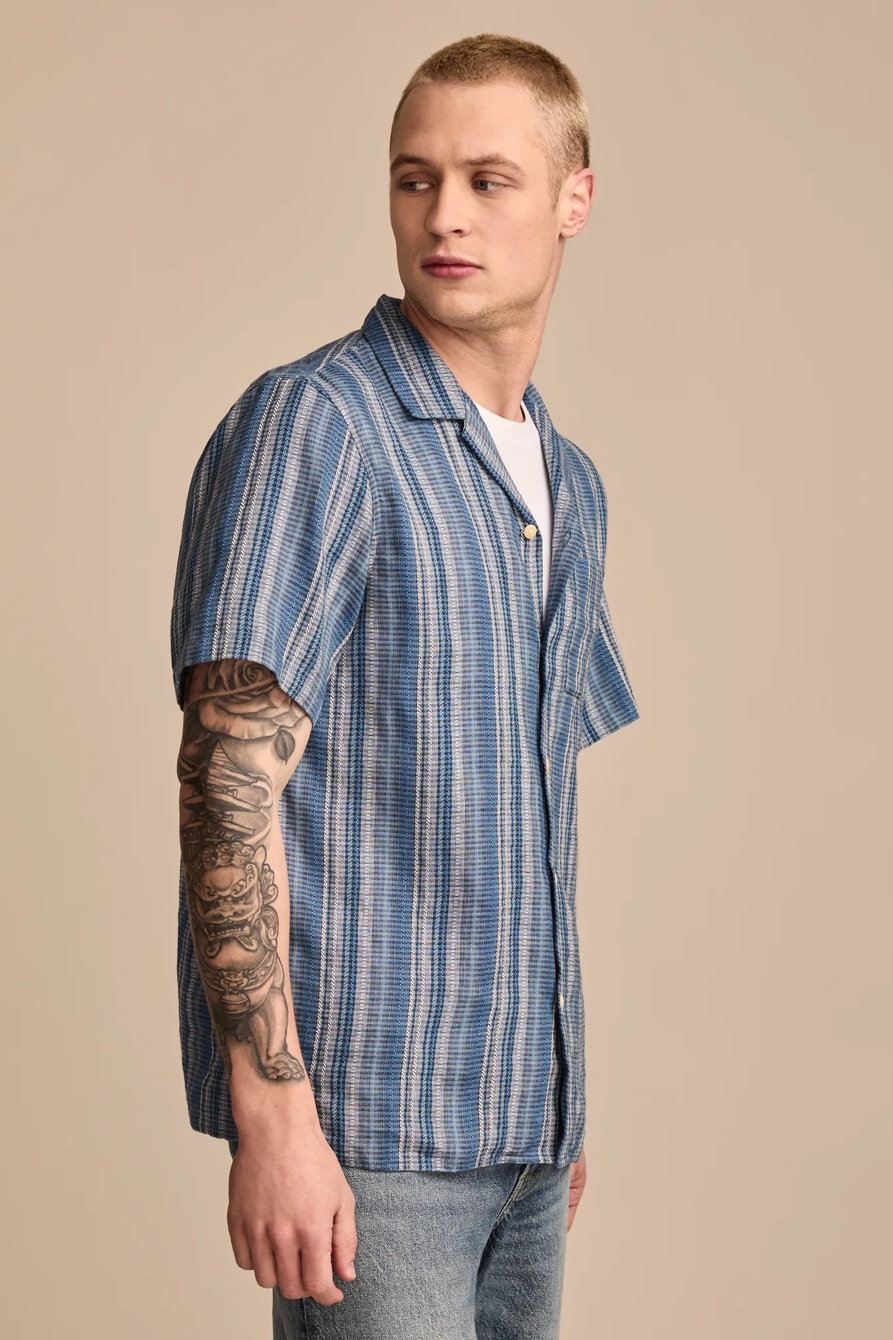 SHORT SLEEVE LINEN CAMP COLLAR SHIRT, image 5