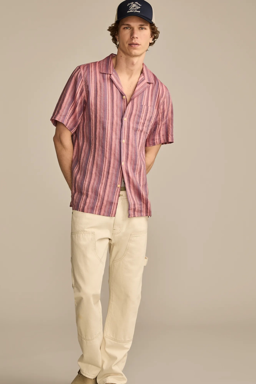 SHORT SLEEVE LINEN CAMP COLLAR SHIRT, image 5