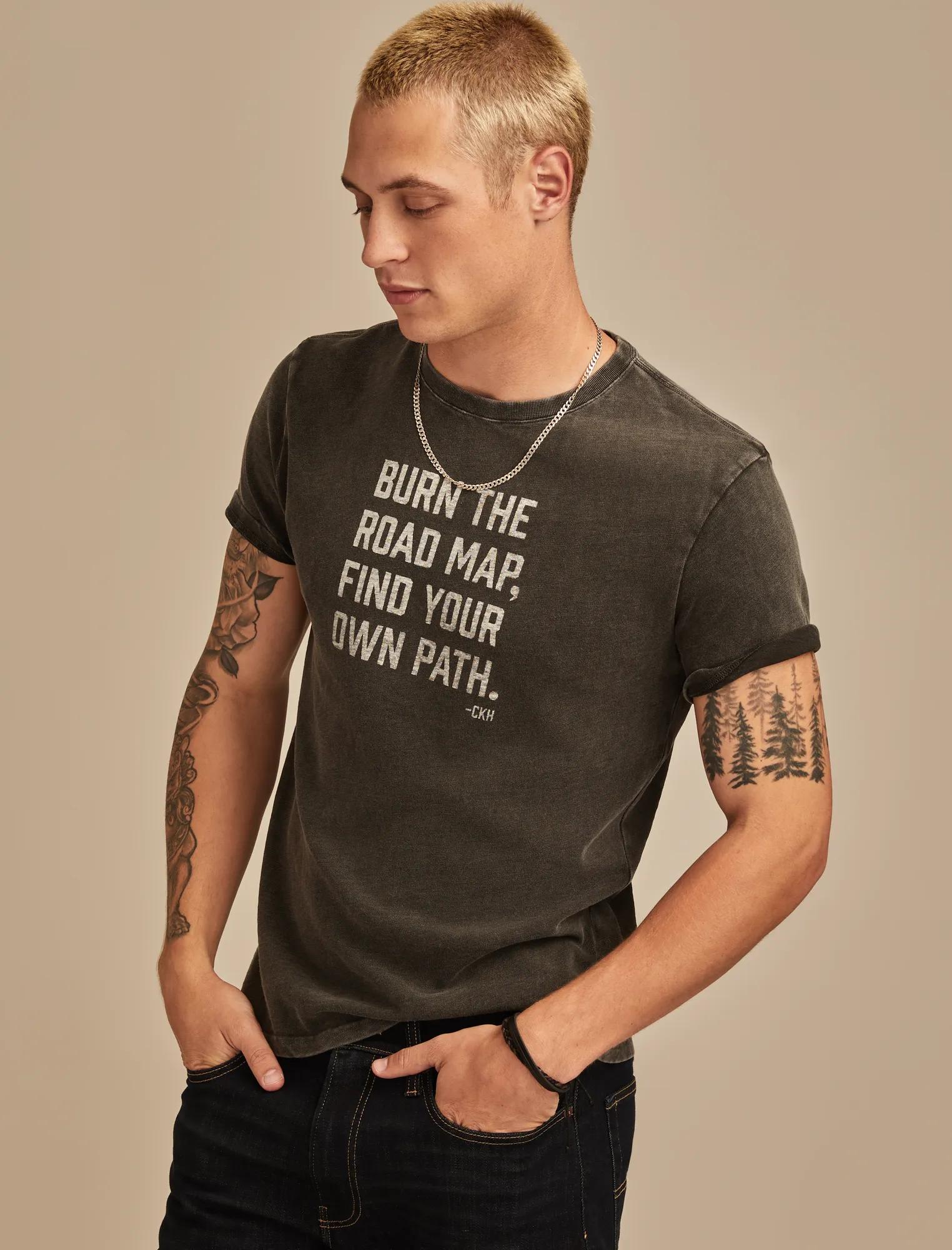 COLE HAUSER BURN THE ROAD MAP GRAPHIC - COLE HAUSER BURN THE ROAD MAP GRAPHIC TEE 001