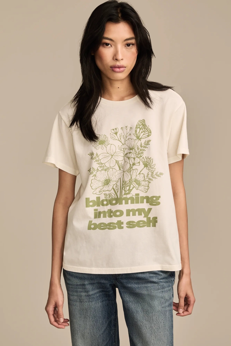BLOOMING INTO MY BEST SELF BOYFRIEND TEE, image 1