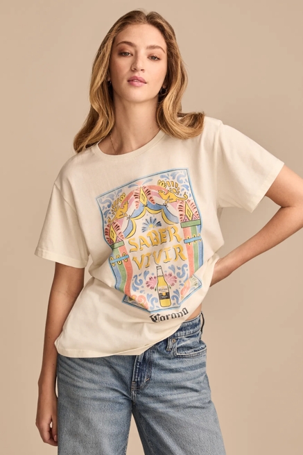CORONA KNOW HOW TO LIVE BOYFRIEND TEE, image 1