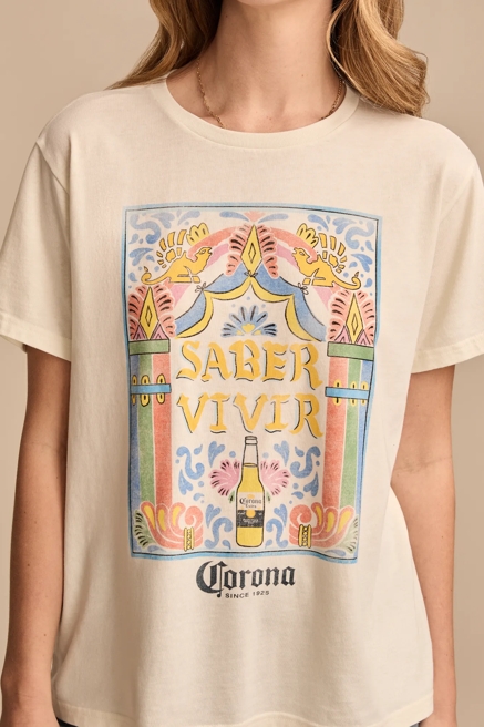 CORONA KNOW HOW TO LIVE BOYFRIEND TEE, image 2
