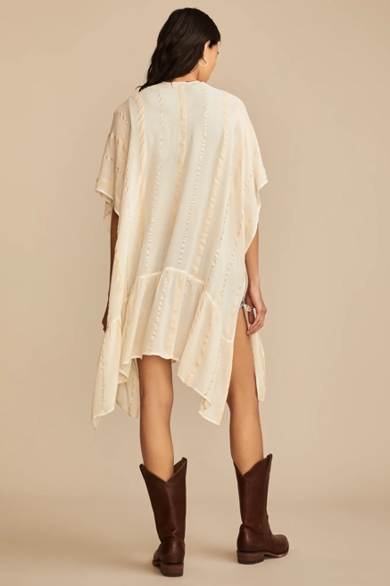 RUFFLE HEM LUREX KIMONO, image 3