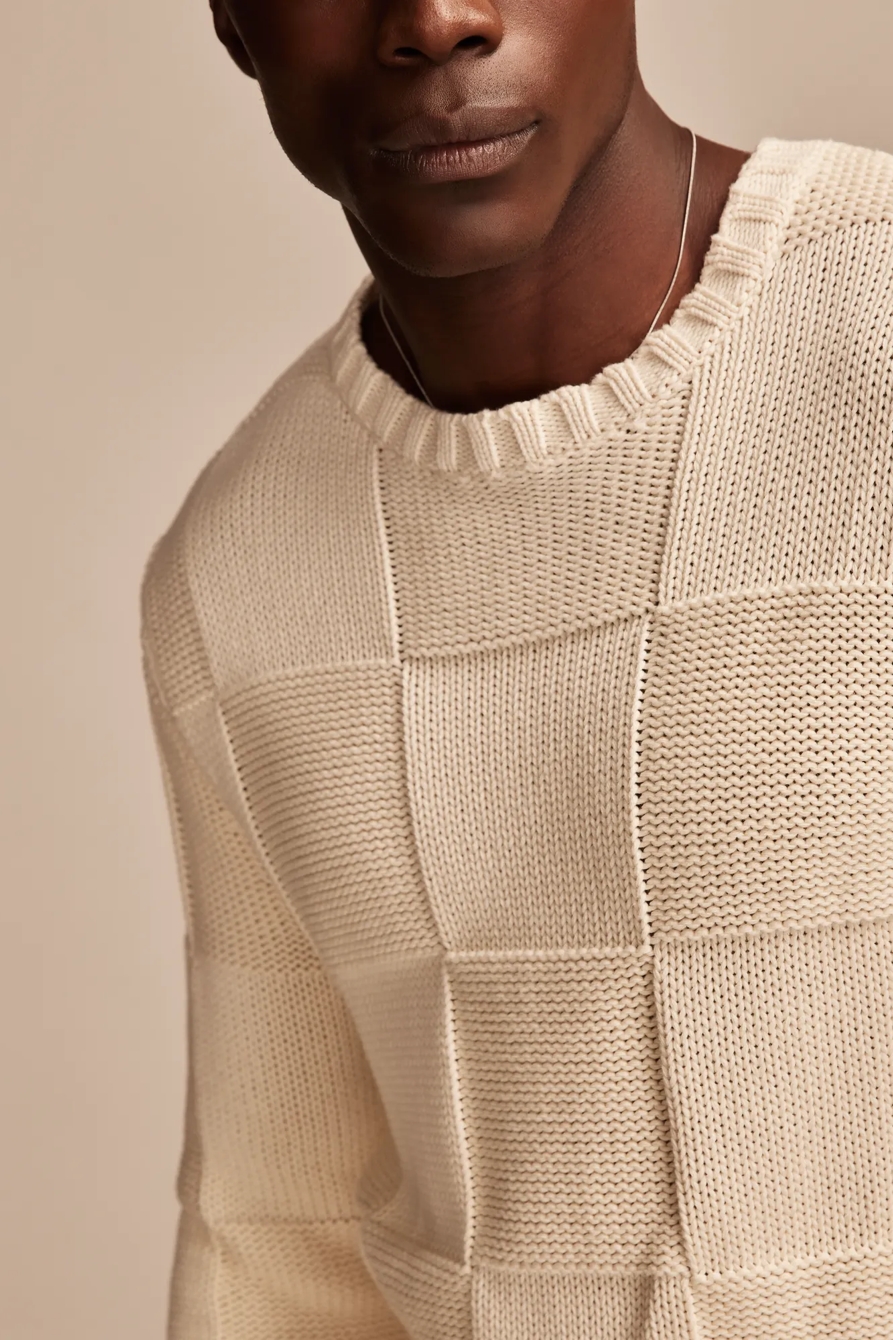 CHECK STITCH CREW NECK SWEATER, image 3