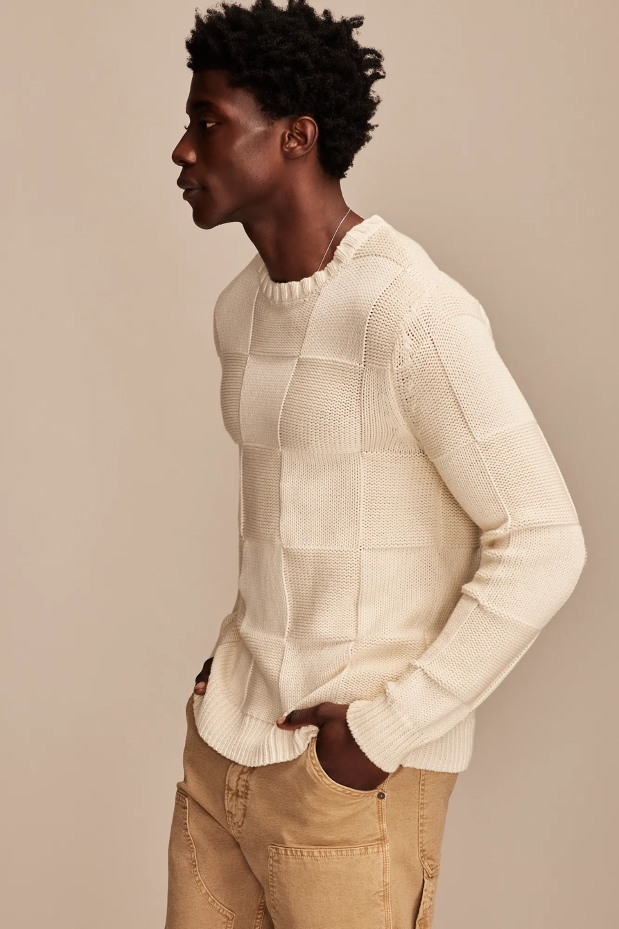 CHECK STITCH CREW NECK SWEATER, image 4